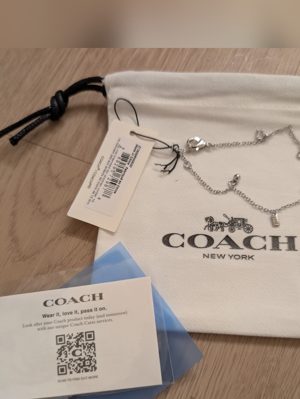 Coach Silver Tone Charm Bracelet FabFitFun Exclusive Adjustable Chain NWT
